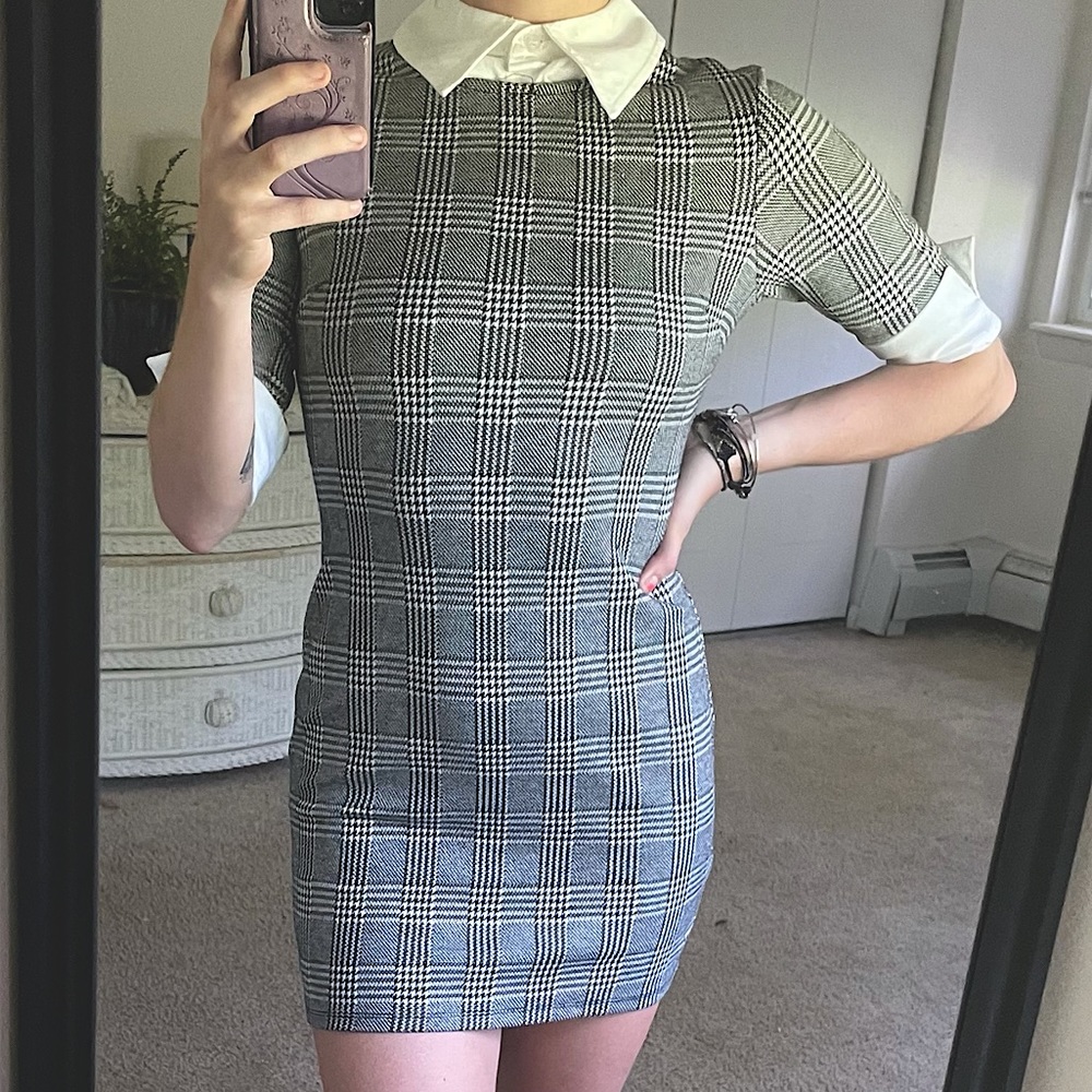 KINGSTON GREY BODYCON SCHOOLGIRL DRESS